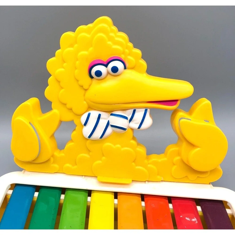 Vintage Sesame Street Big Bird XYLOPHONE Musical Instrument Top 1983 80s Plastic